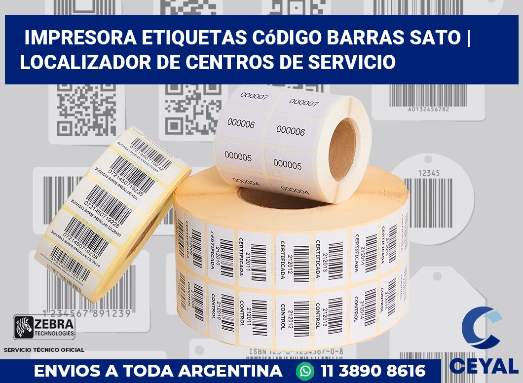 Impresora etiquetas Código barras Sato | Localizador de centros de servicio