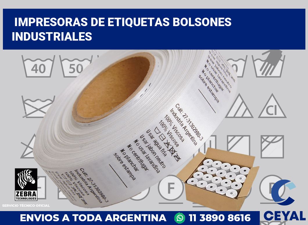 Impresoras de etiquetas Bolsones industriales