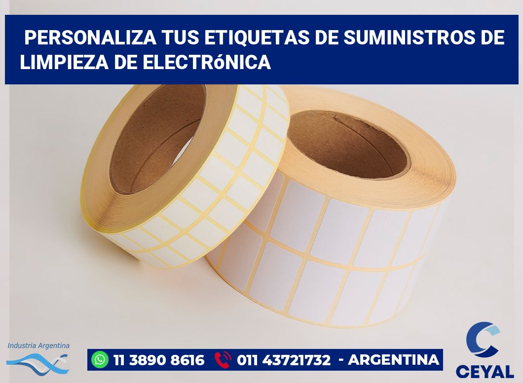 Personaliza tus Etiquetas de Suministros de Limpieza de Electrónica