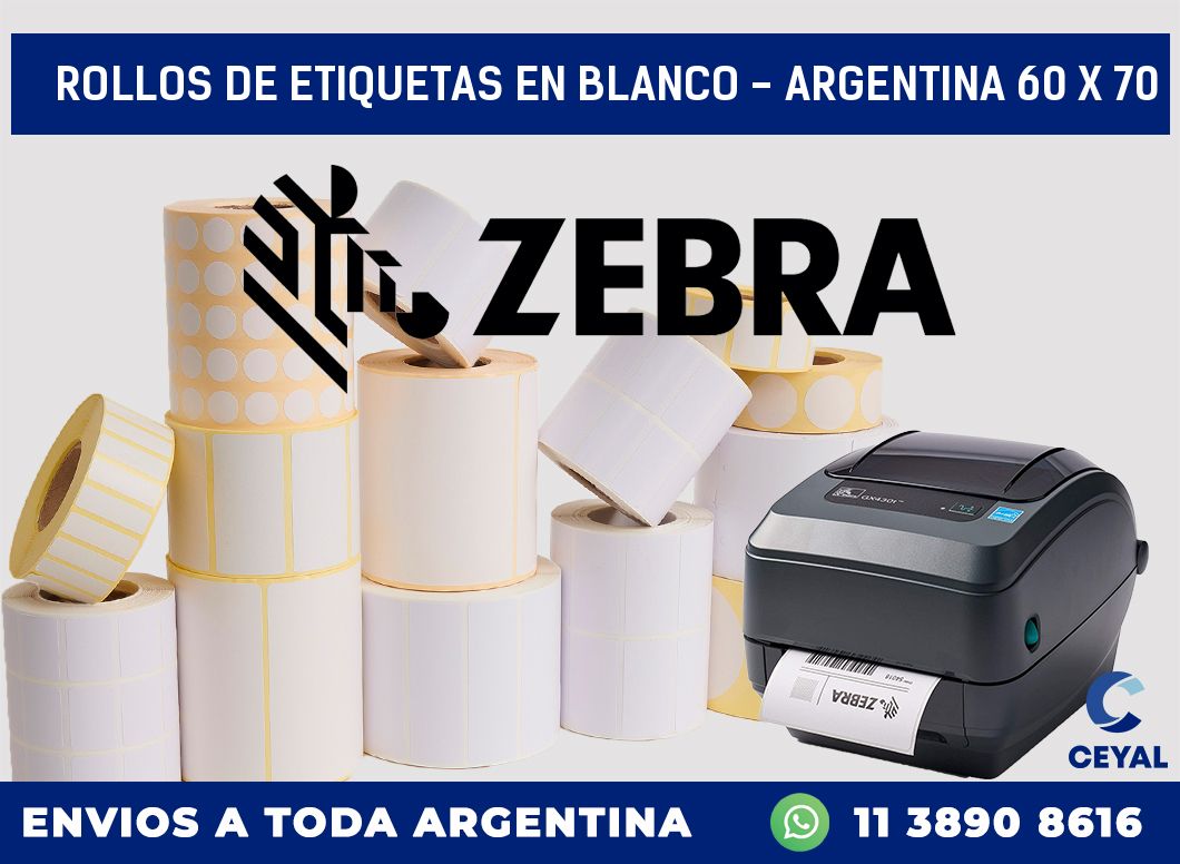 Rollos de etiquetas en blanco - Argentina 60 x 70