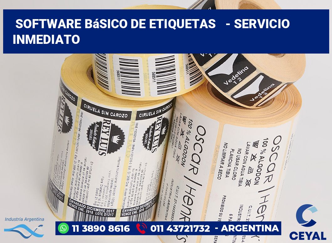 Software básico de etiquetas - Servicio inmediato