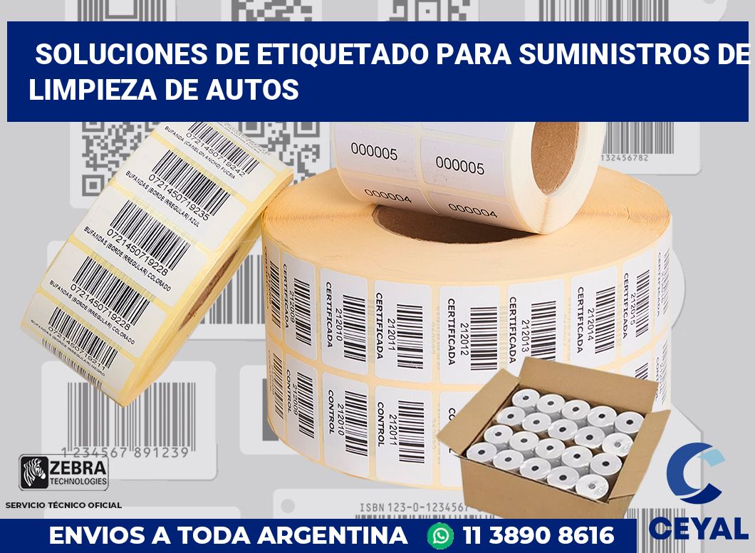 Soluciones de Etiquetado para Suministros de Limpieza de Autos