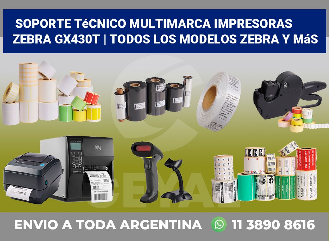 Soporte técnico multimarca impresoras Zebra GX430t | Todos los modelos Zebra y más