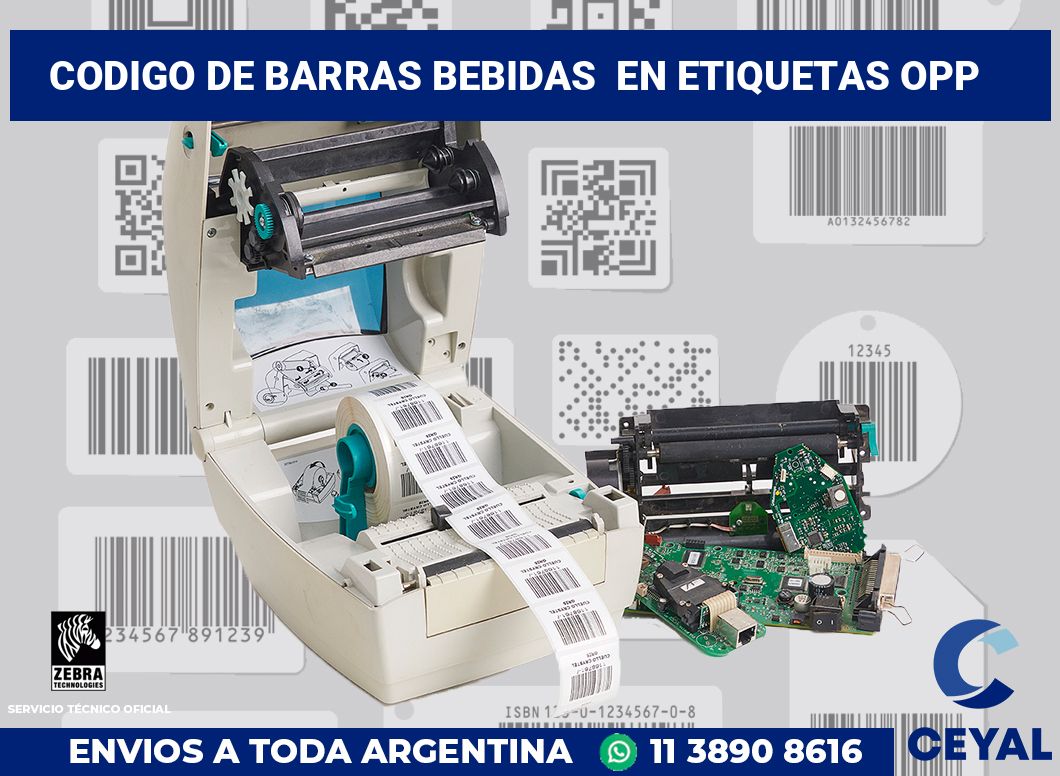 codigo de barras bebidas  en etiquetas OPP