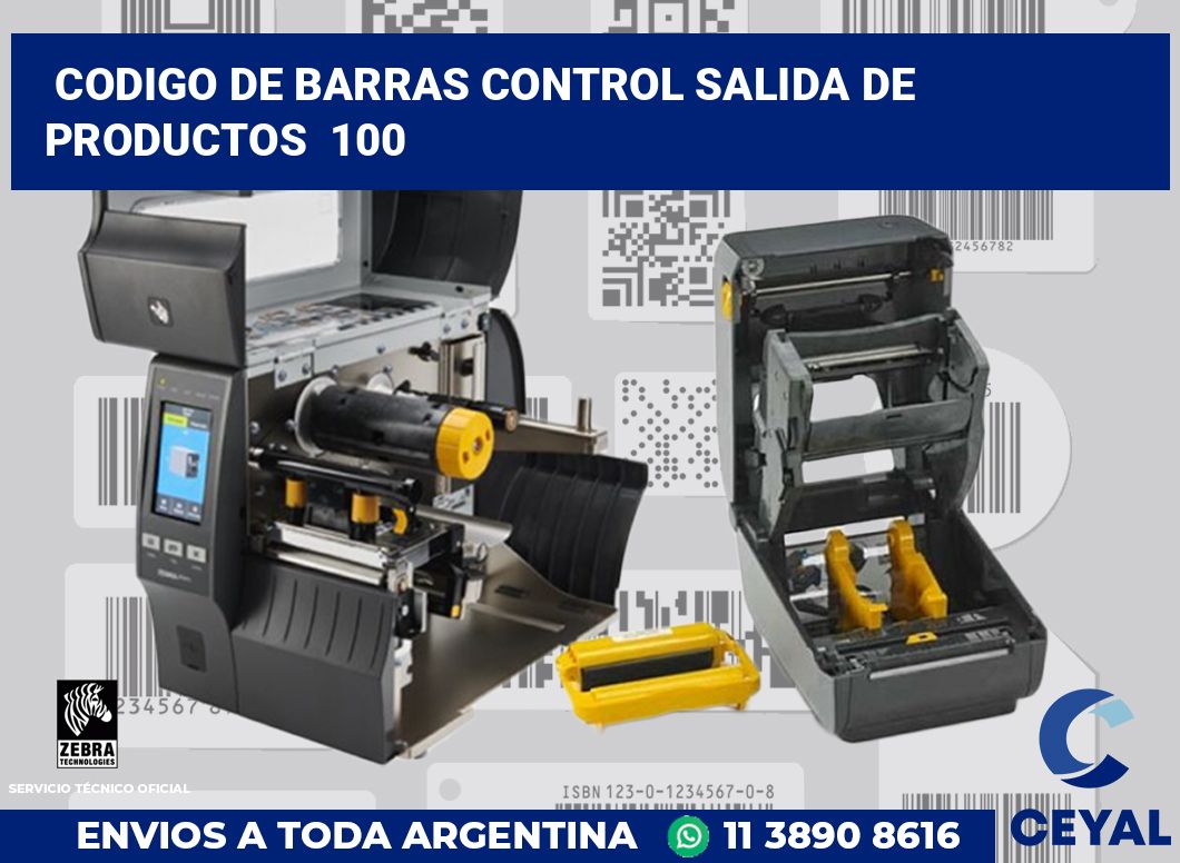 codigo de barras control salida de productos 100