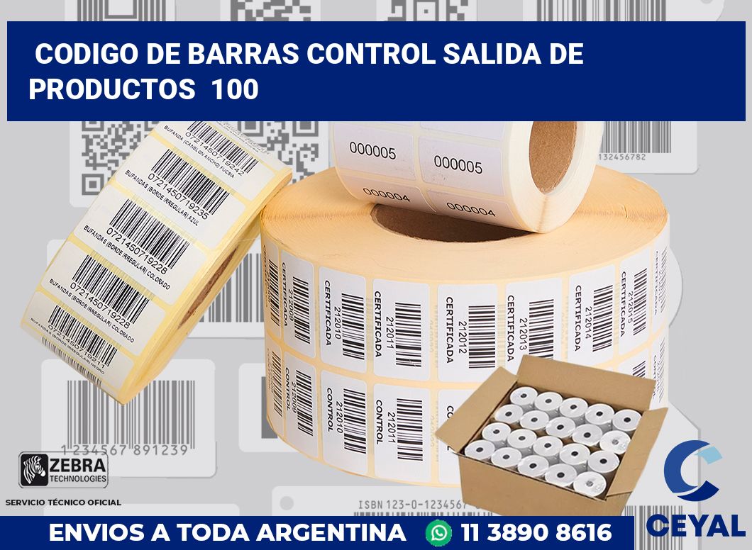 codigo de barras control salida de productos  100