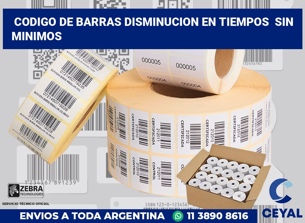 codigo de barras disminucion en tiempos  sin minimos