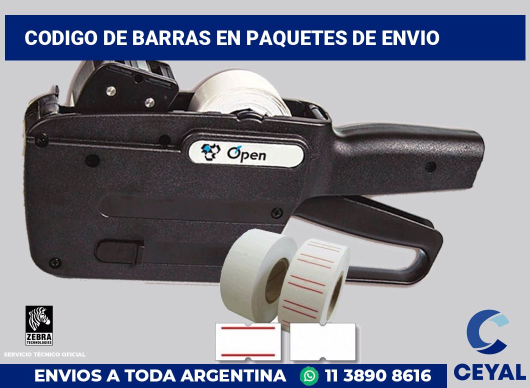 codigo de barras en paquetes de envio