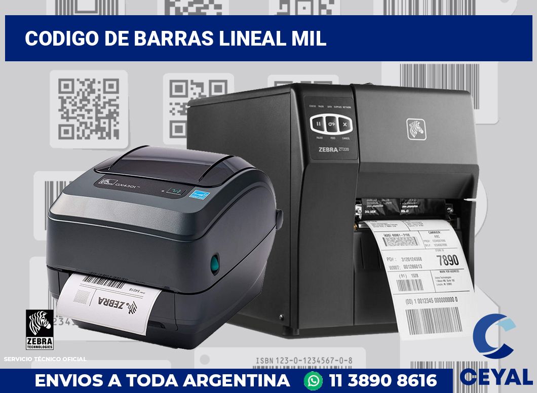 codigo de barras lineal mil