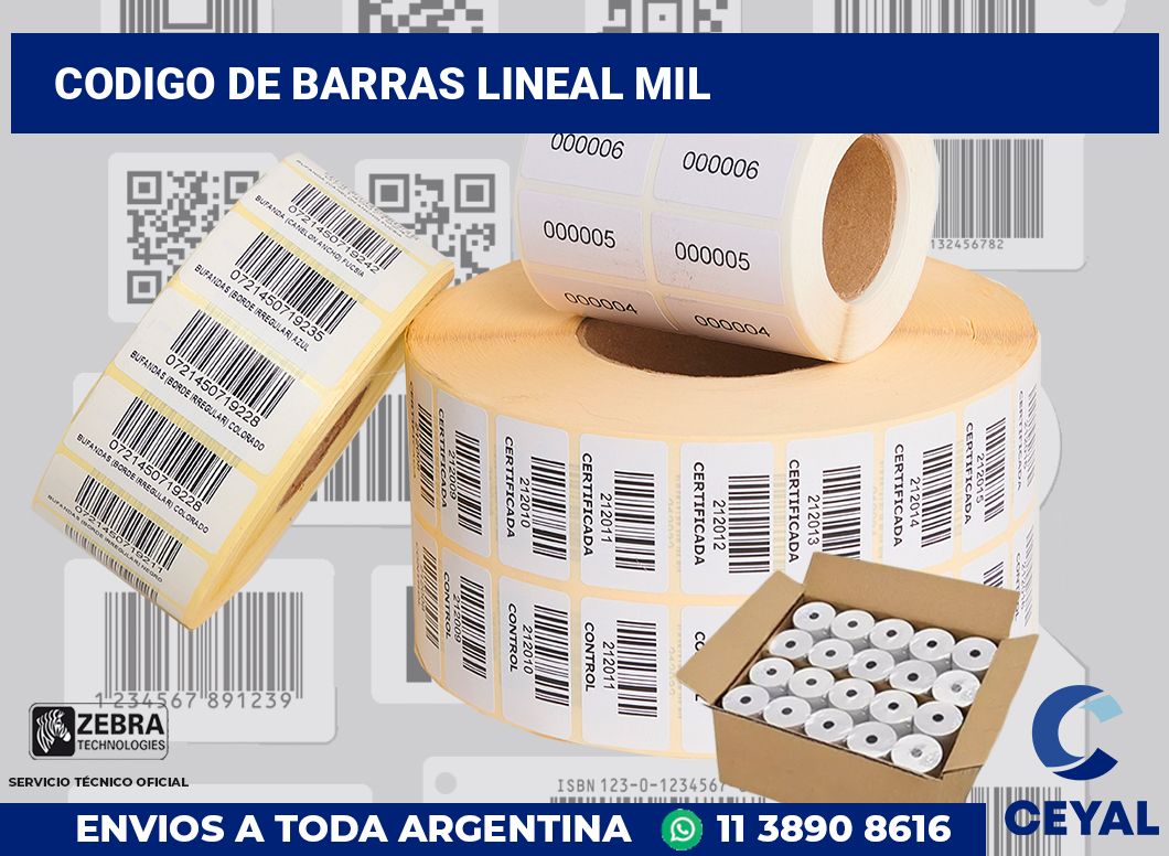 codigo de barras lineal mil
