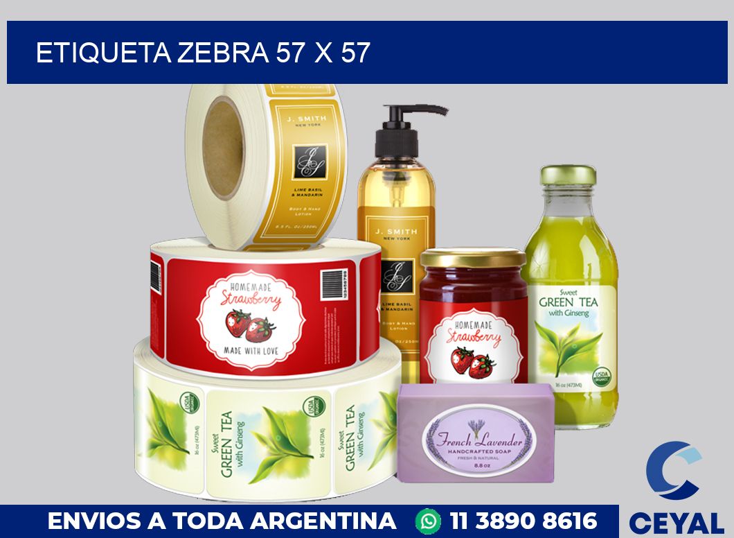 etiqueta zebra 57 x 57