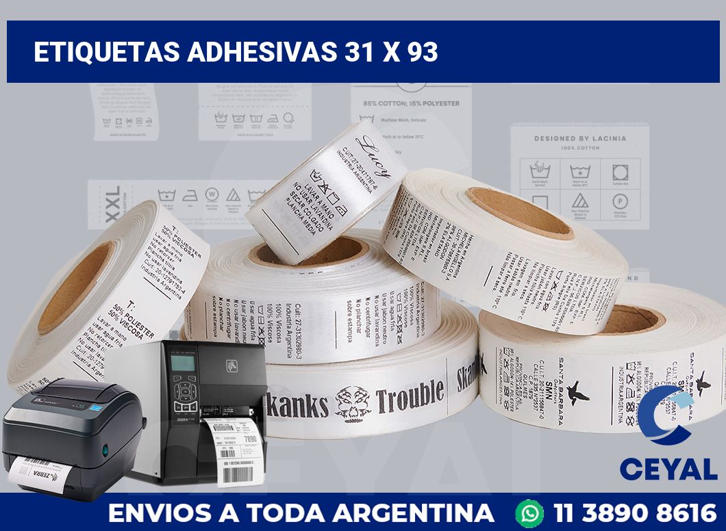 etiquetas adhesivas 31 x 93