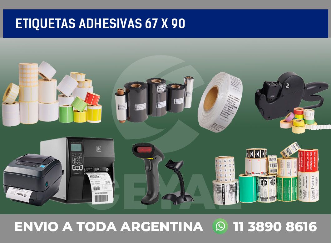 etiquetas adhesivas 67 x 90