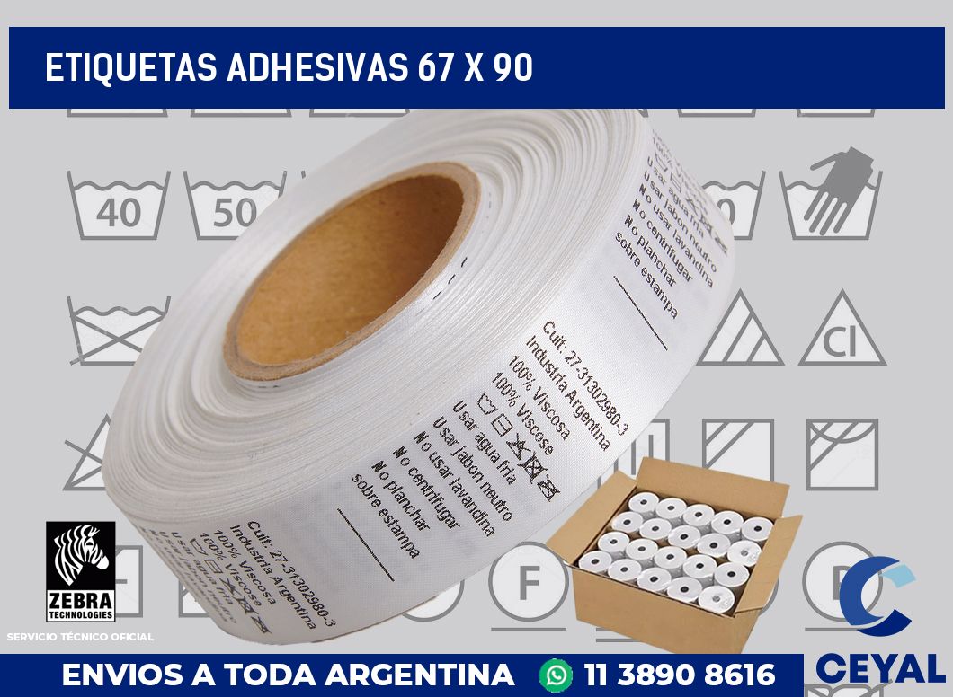 etiquetas adhesivas 67 x 90