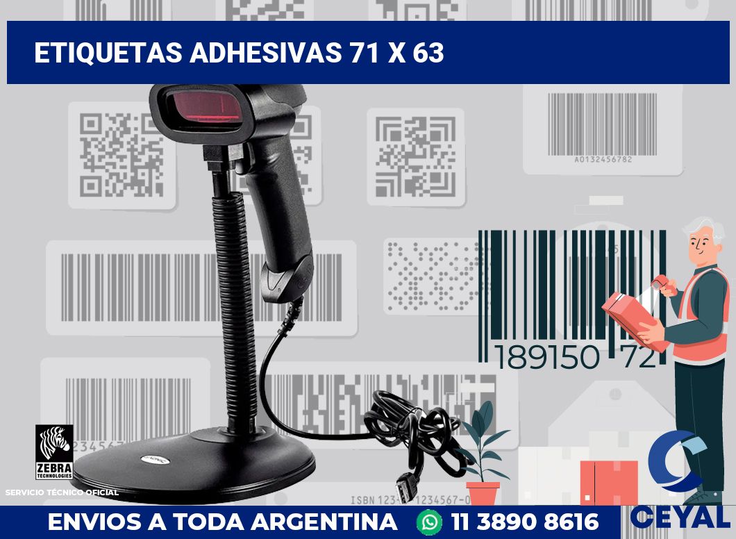 etiquetas adhesivas 71 x 63