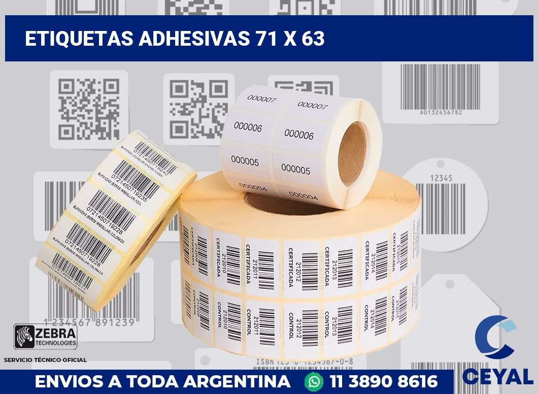 etiquetas adhesivas 71 x 63
