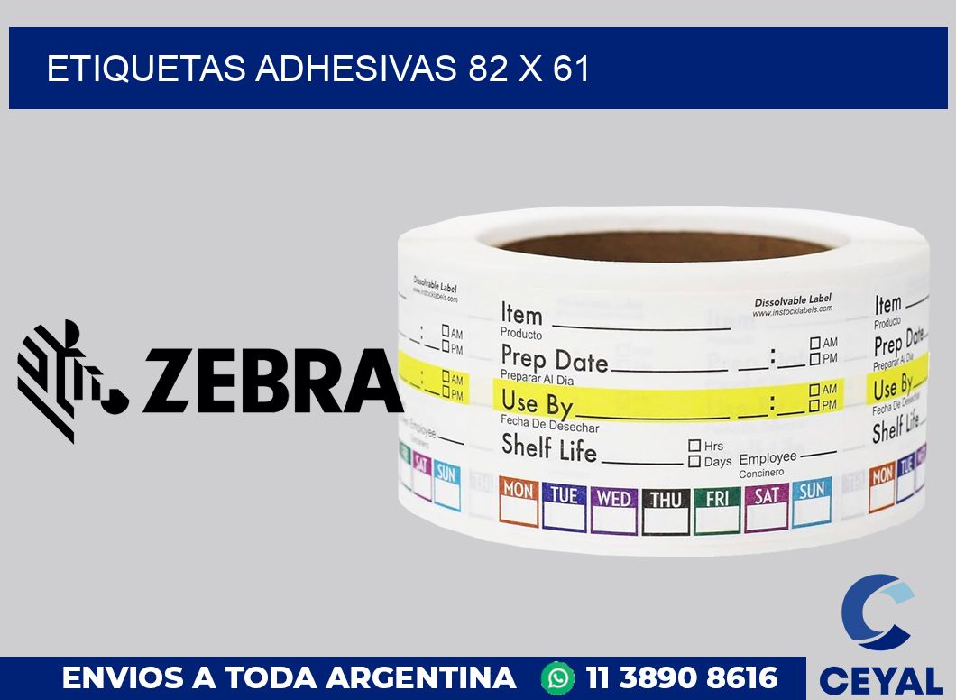 etiquetas adhesivas 82 x 61