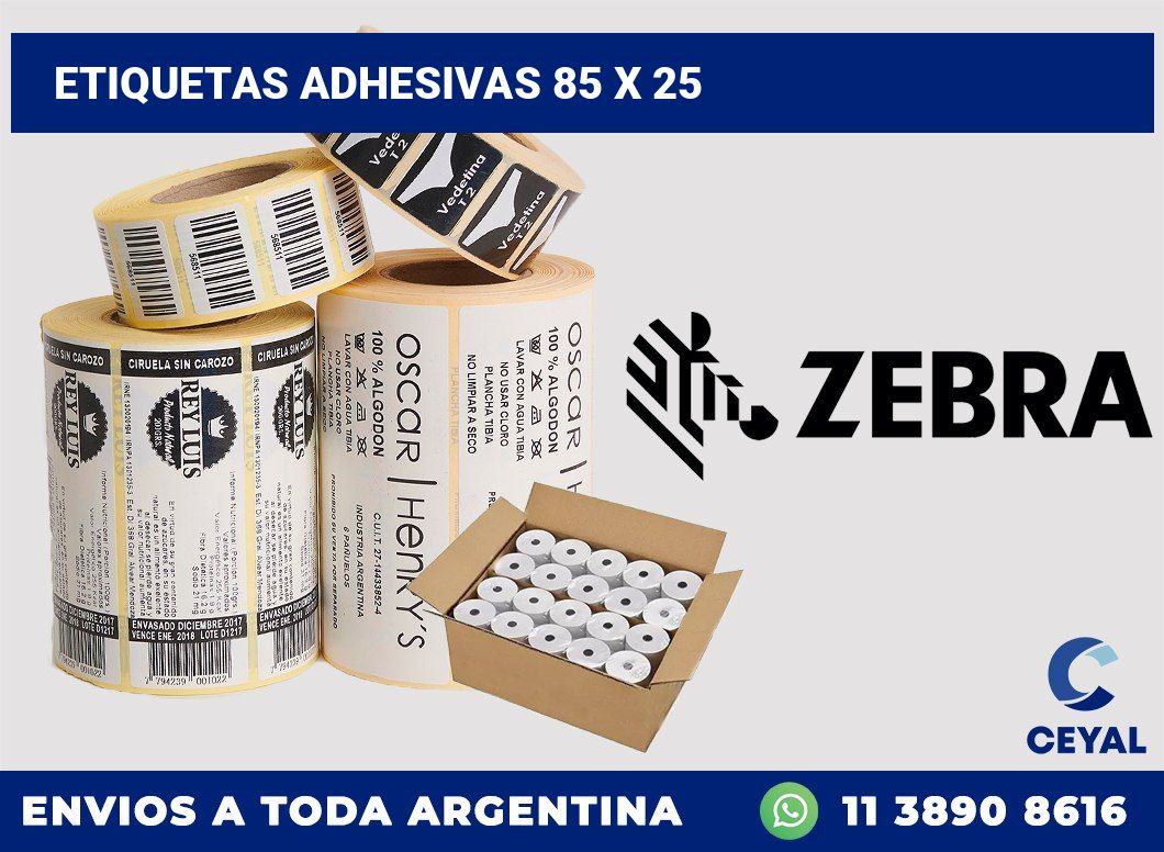 etiquetas adhesivas 85 x 25
