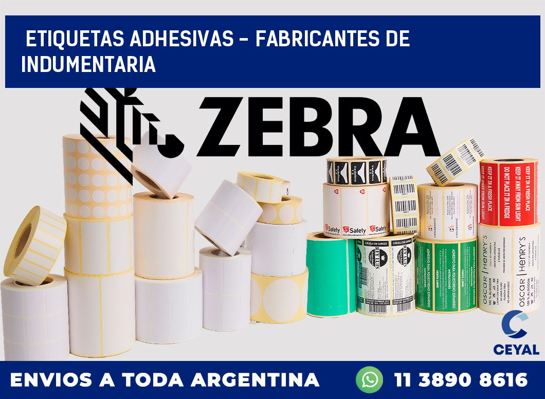 etiquetas adhesivas – Fabricantes de indumentaria