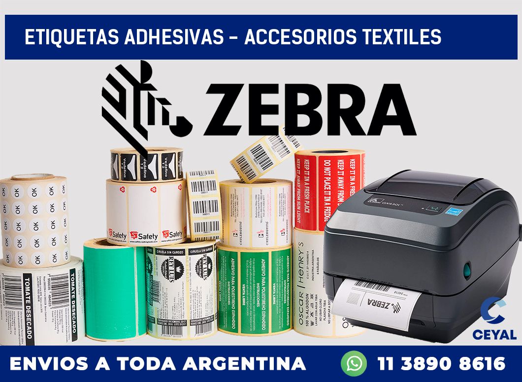 etiquetas adhesivas - accesorios textiles