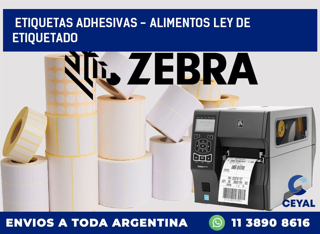 etiquetas adhesivas - alimentos ley de etiquetado