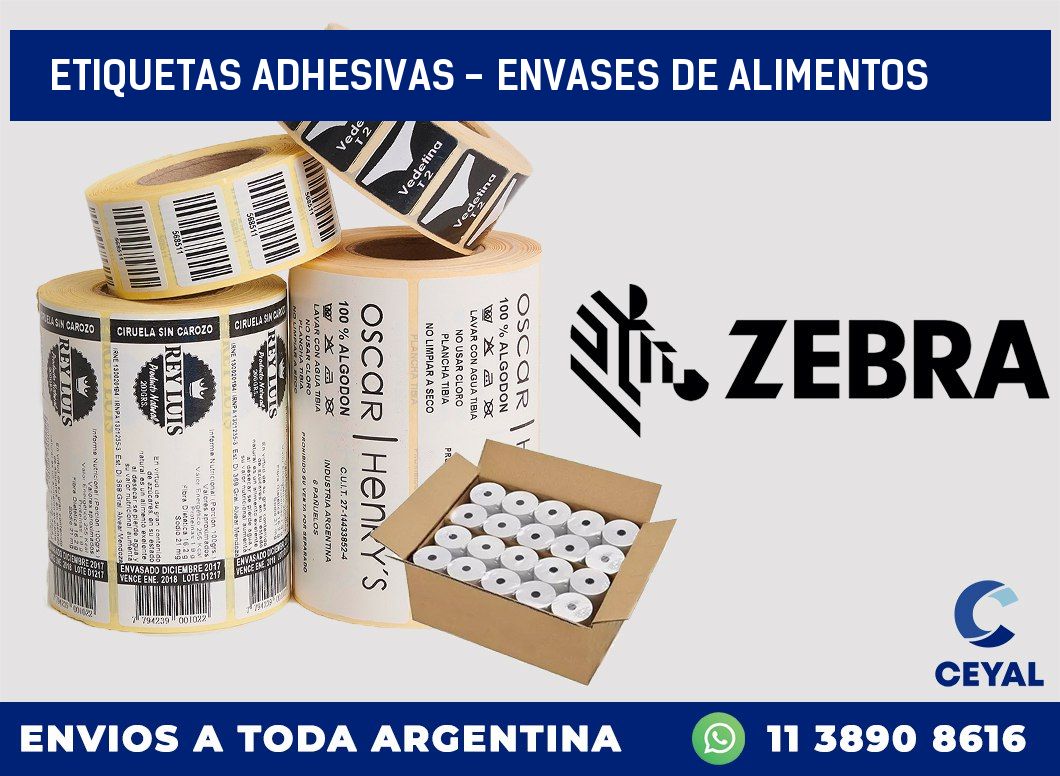 etiquetas adhesivas - envases de alimentos