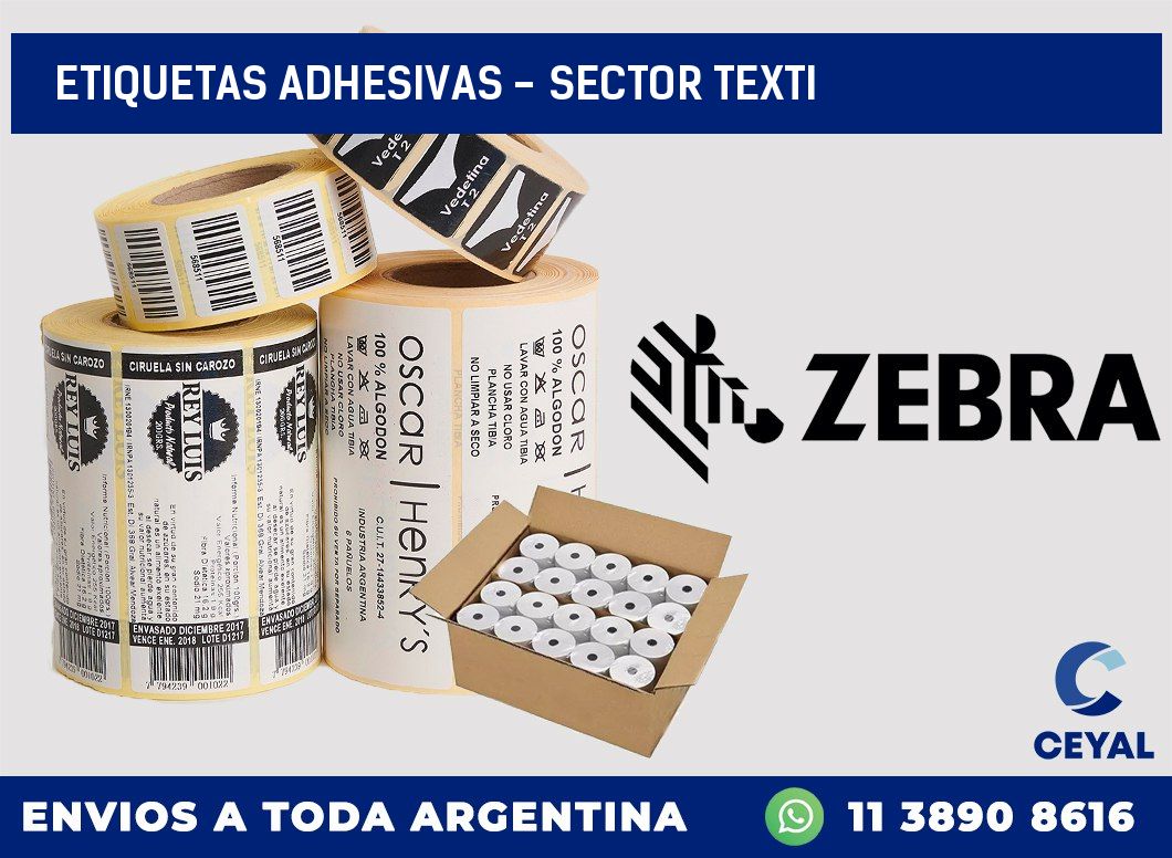 etiquetas adhesivas - sector texti