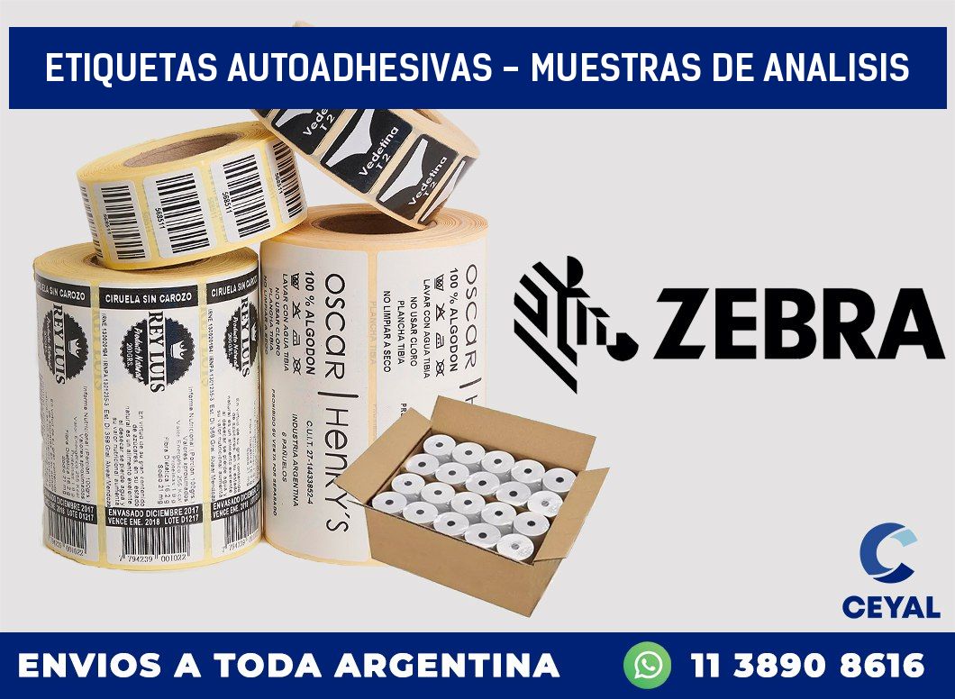 etiquetas autoadhesivas – muestras de analisis