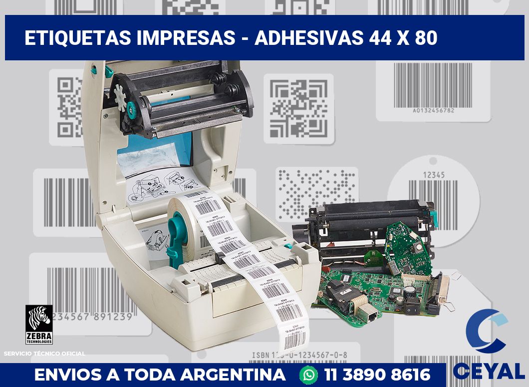 etiquetas impresas - Adhesivas 44 x 80