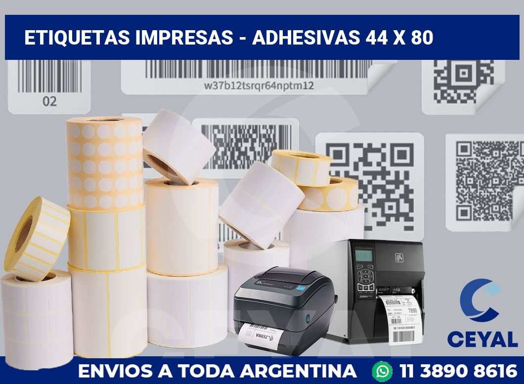 etiquetas impresas - Adhesivas 44 x 80