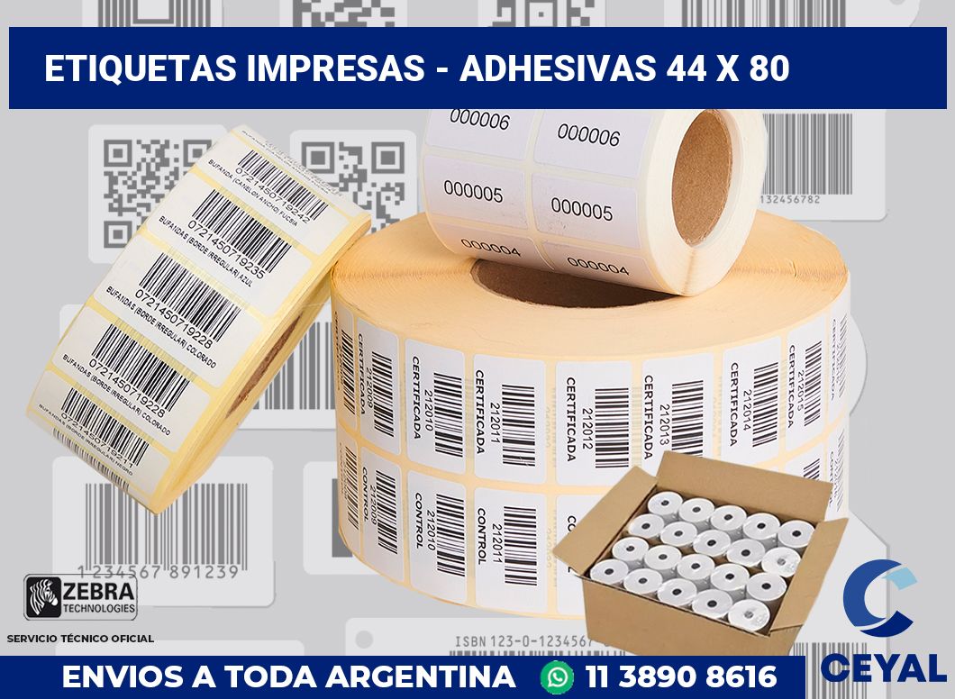 etiquetas impresas – Adhesivas 44 x 80