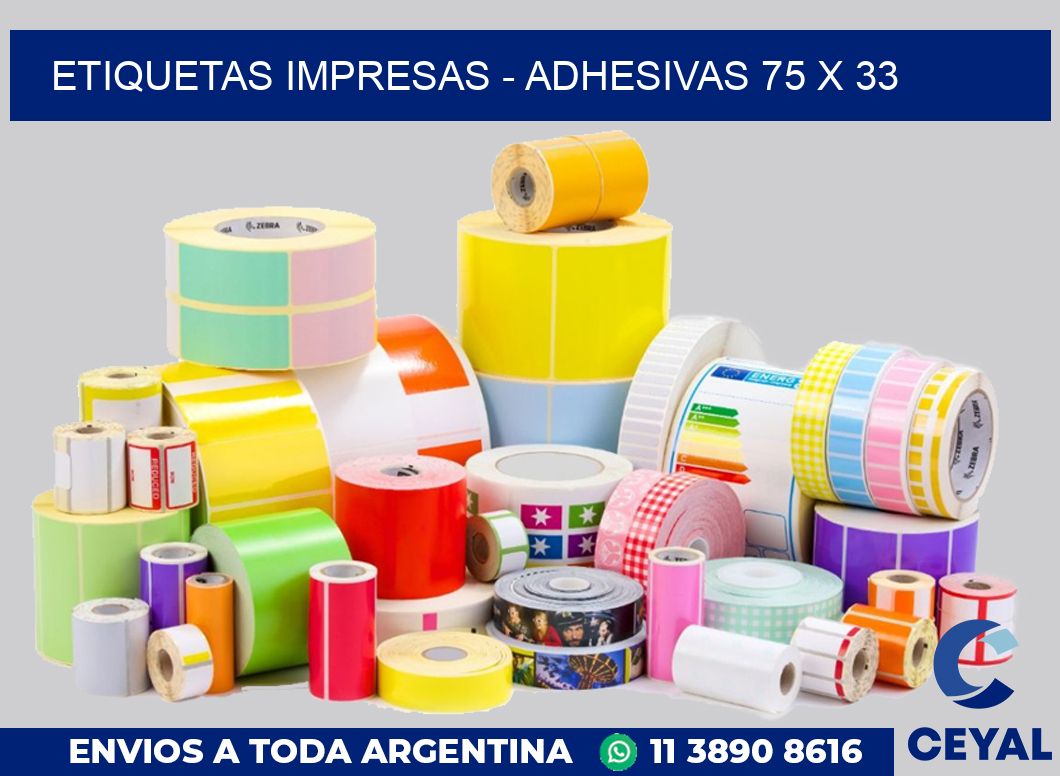 etiquetas impresas – Adhesivas 75 x 33