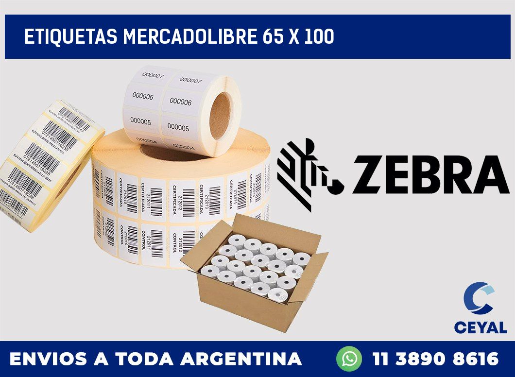etiquetas mercadolibre 65 x 100