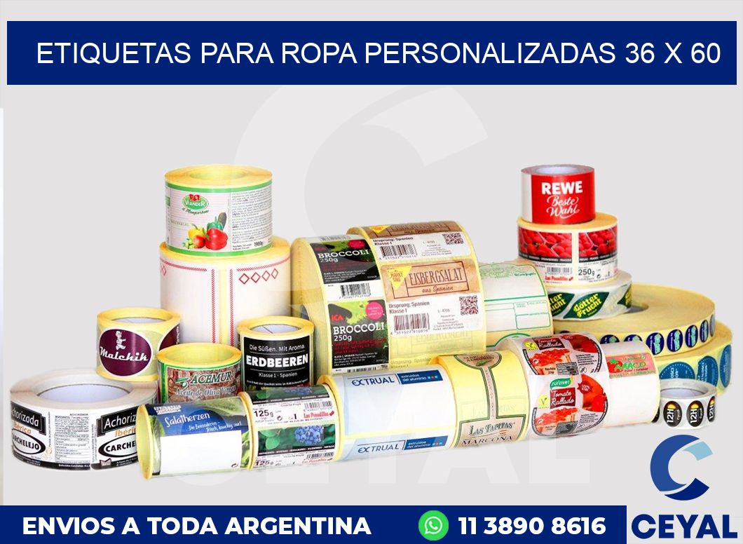etiquetas para ropa personalizadas 36 x 60