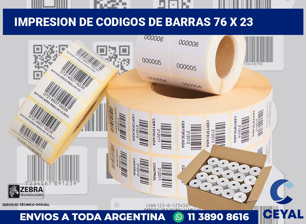 impresion de codigos de barras 76 x 23