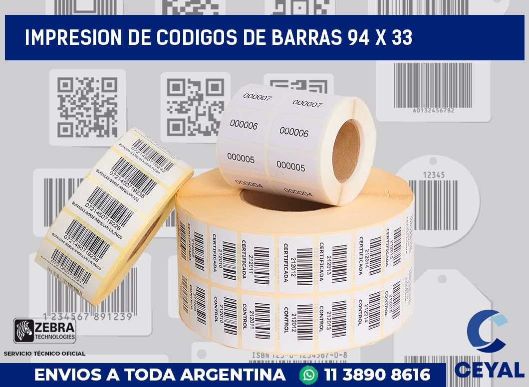 impresion de codigos de barras 94 x 33