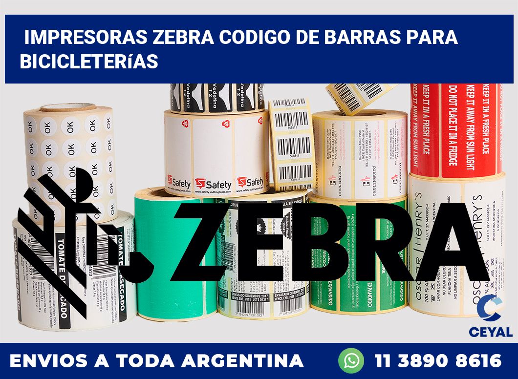 impresoras zebra codigo de barras para Bicicleterías