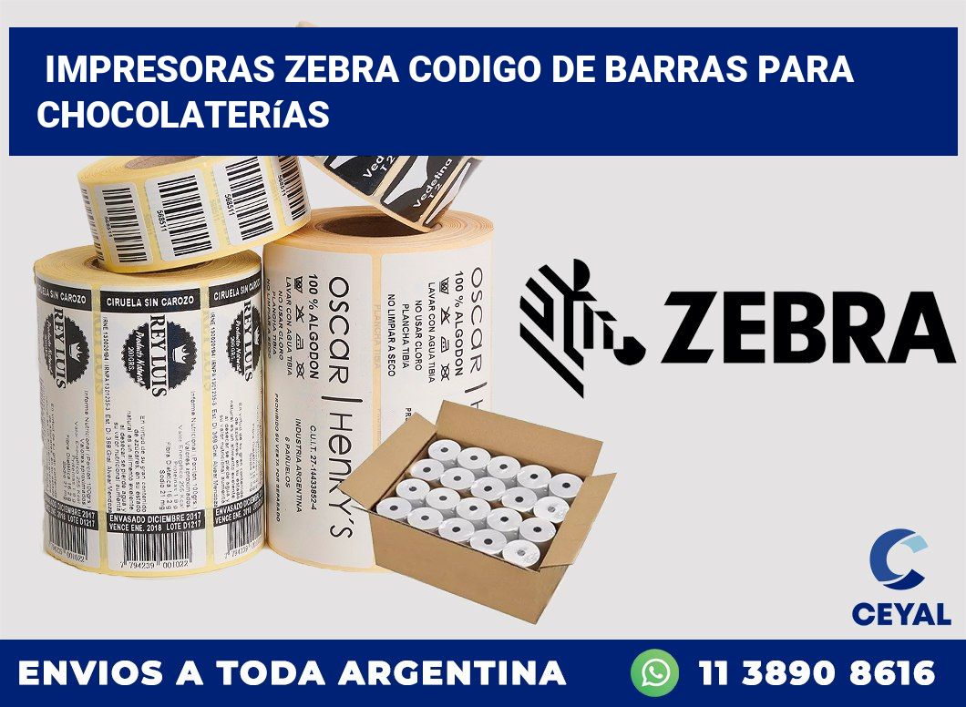 impresoras zebra codigo de barras para Chocolaterías