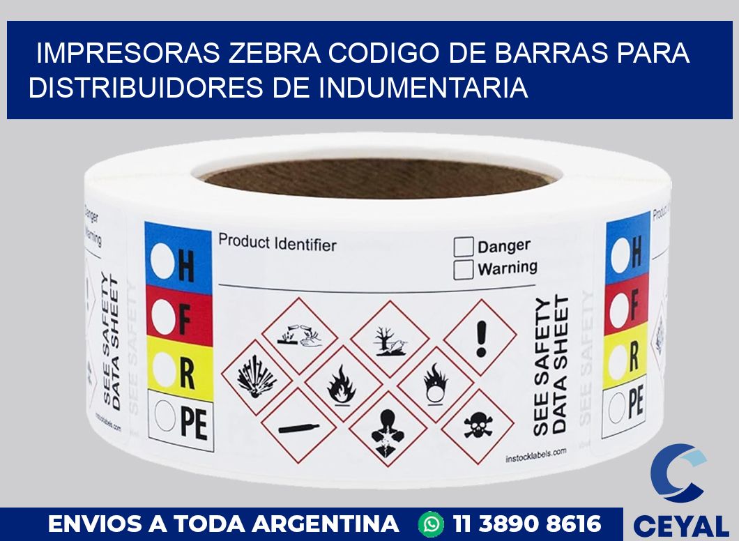 impresoras zebra codigo de barras para Distribuidores de indumentaria