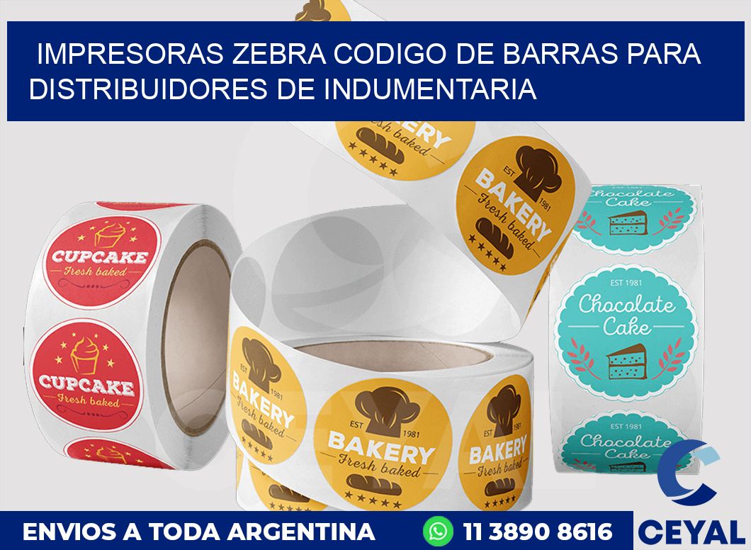 impresoras zebra codigo de barras para Distribuidores de indumentaria