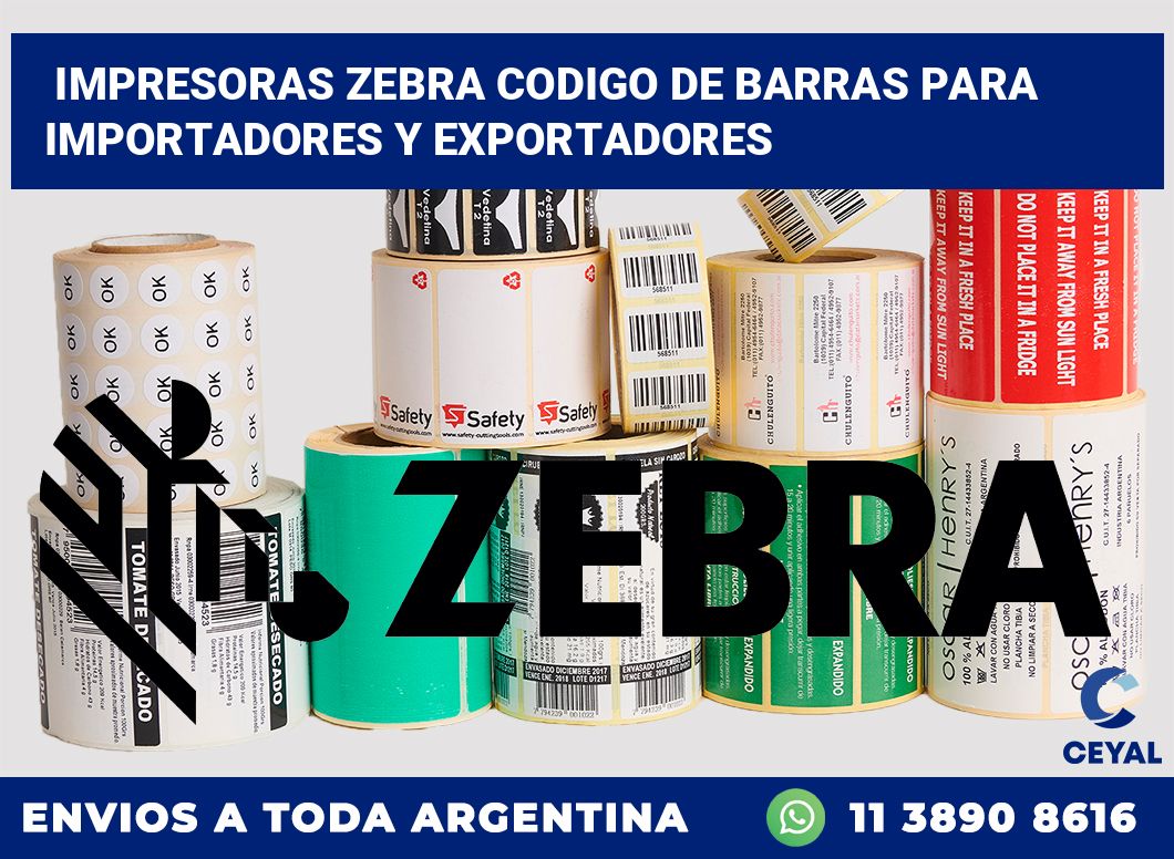 impresoras zebra codigo de barras para Importadores y exportadores