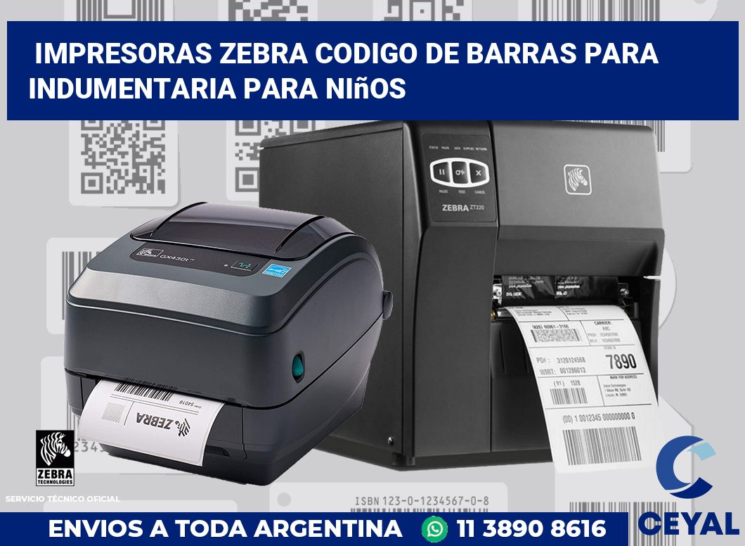 impresoras zebra codigo de barras para Indumentaria para niños