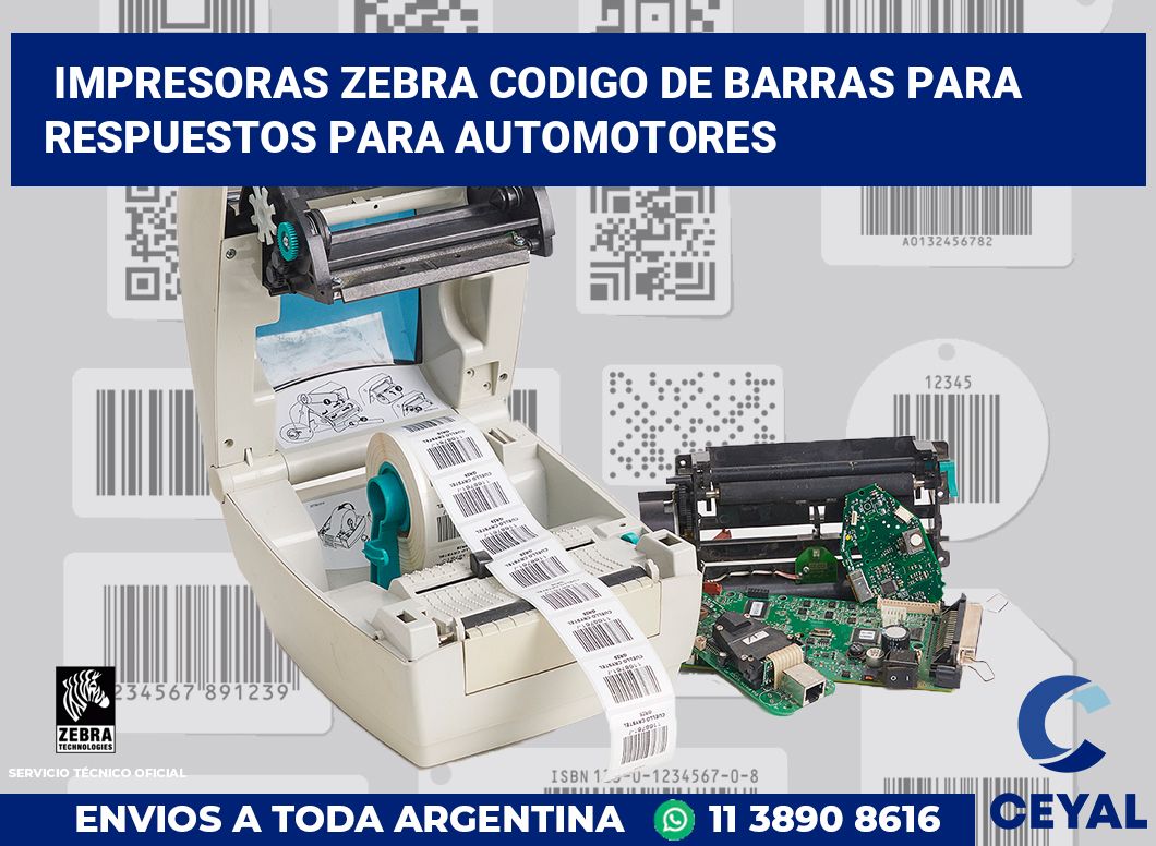 impresoras zebra codigo de barras para Respuestos para automotores