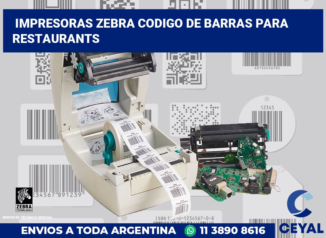 impresoras zebra codigo de barras para Restaurants