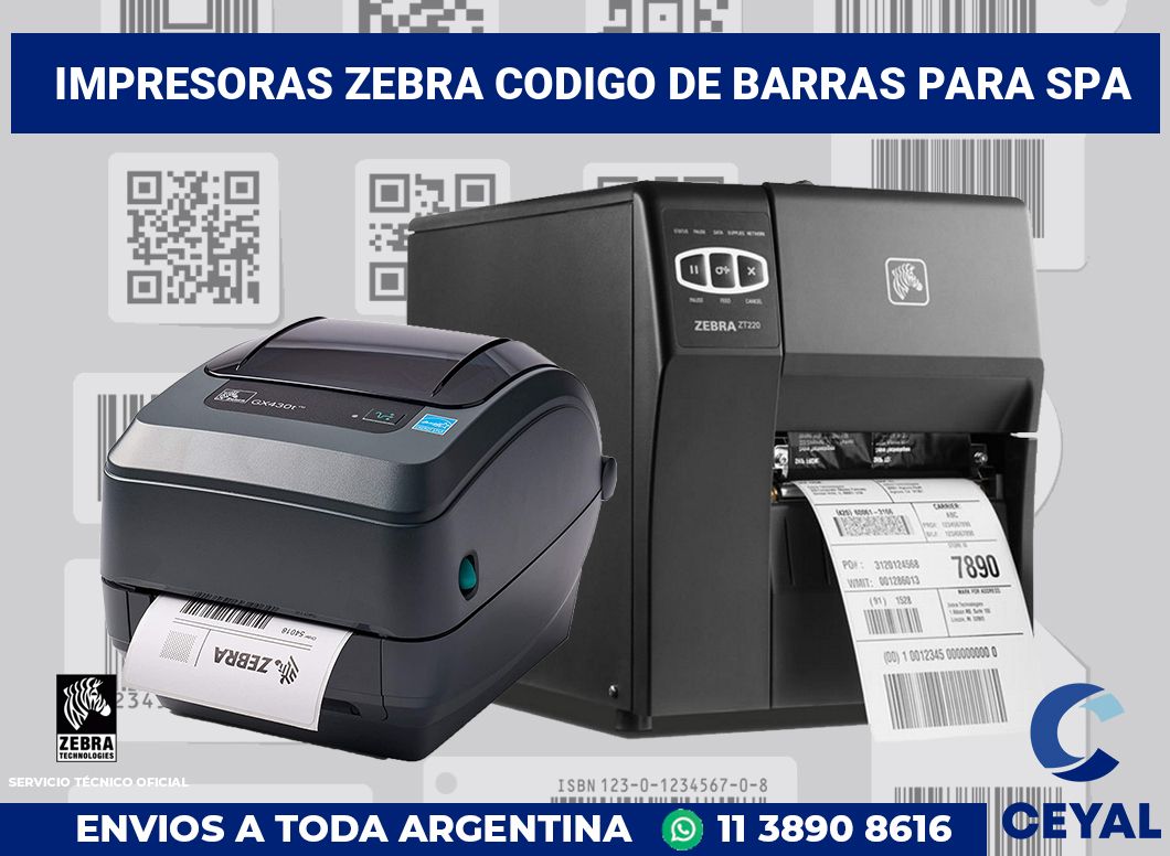 impresoras zebra codigo de barras para SPA