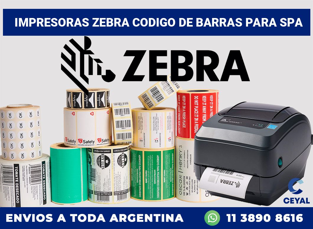 impresoras zebra codigo de barras para SPA