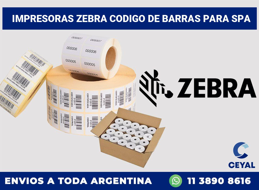 impresoras zebra codigo de barras para SPA
