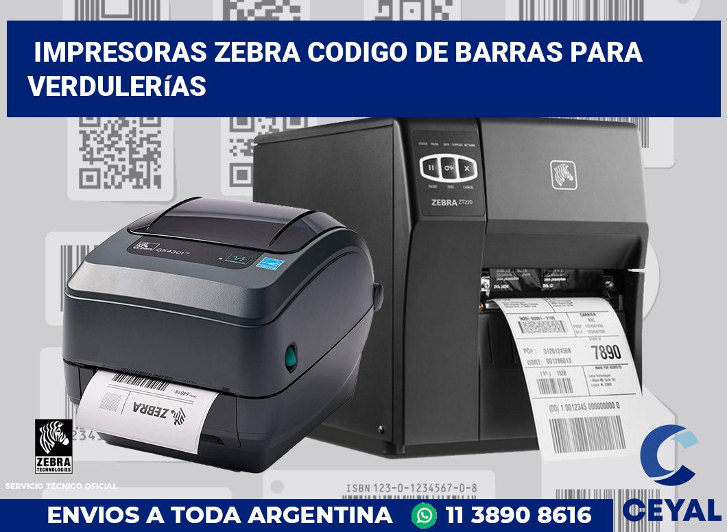 impresoras zebra codigo de barras para Verdulerías