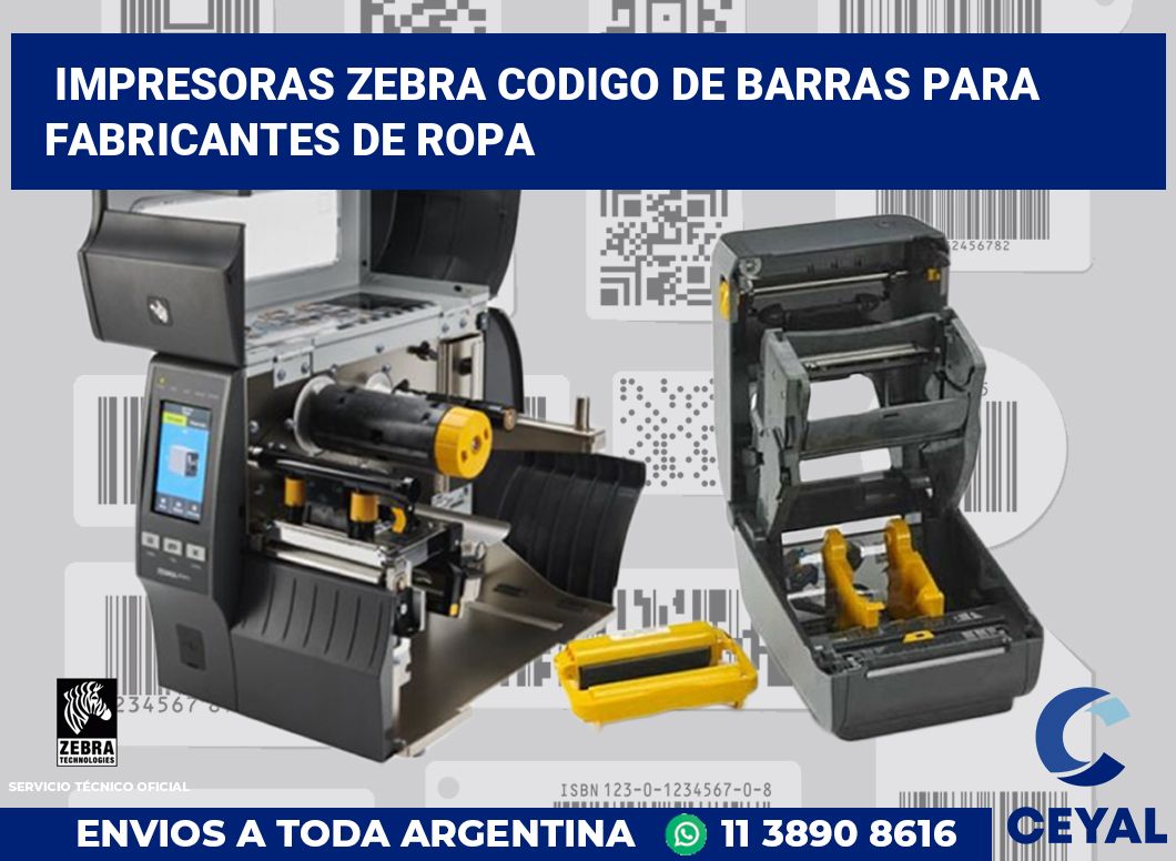impresoras zebra codigo de barras para fabricantes de ropa