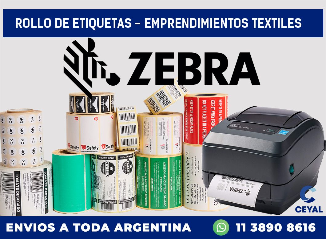 rollo de etiquetas - Emprendimientos textiles